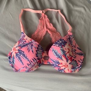 34B So coral hawaiian design bra